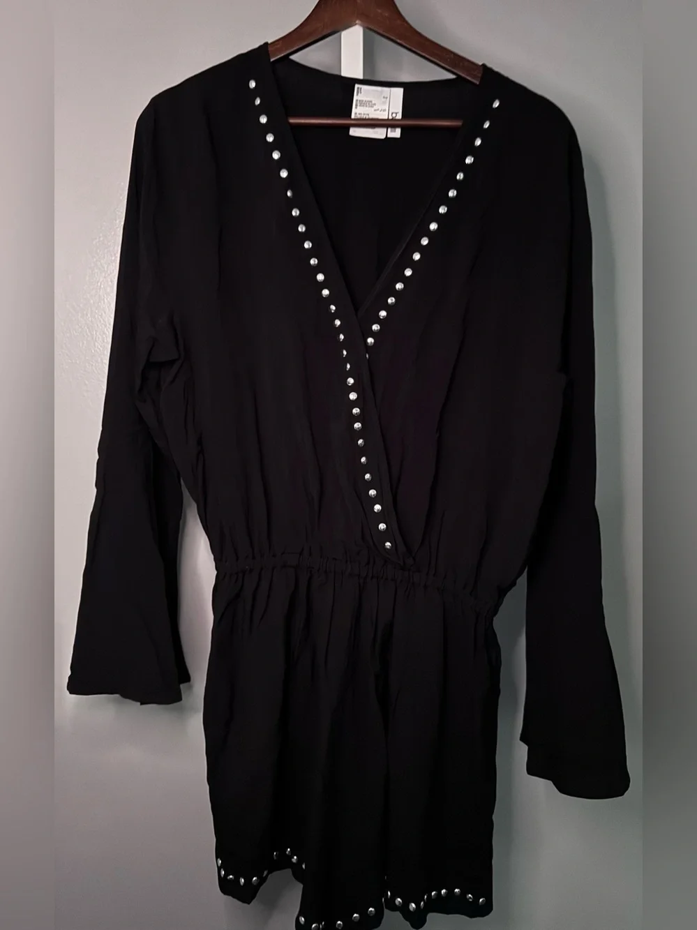 NWT bar III Black Studded Resort Romper | Medium